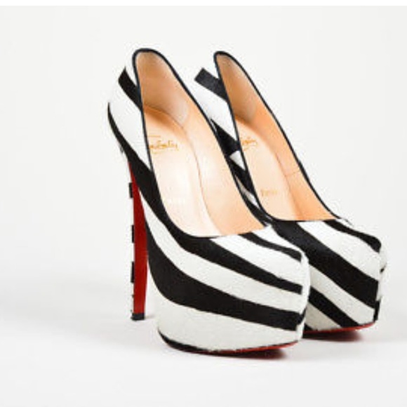 Christian Loubutin zebra print heels - Picture 2 of 2